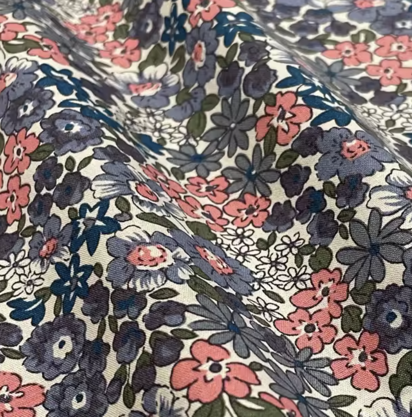 Vichy Azul con flores