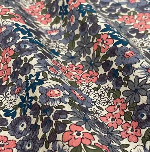 Vichy Azul con flores