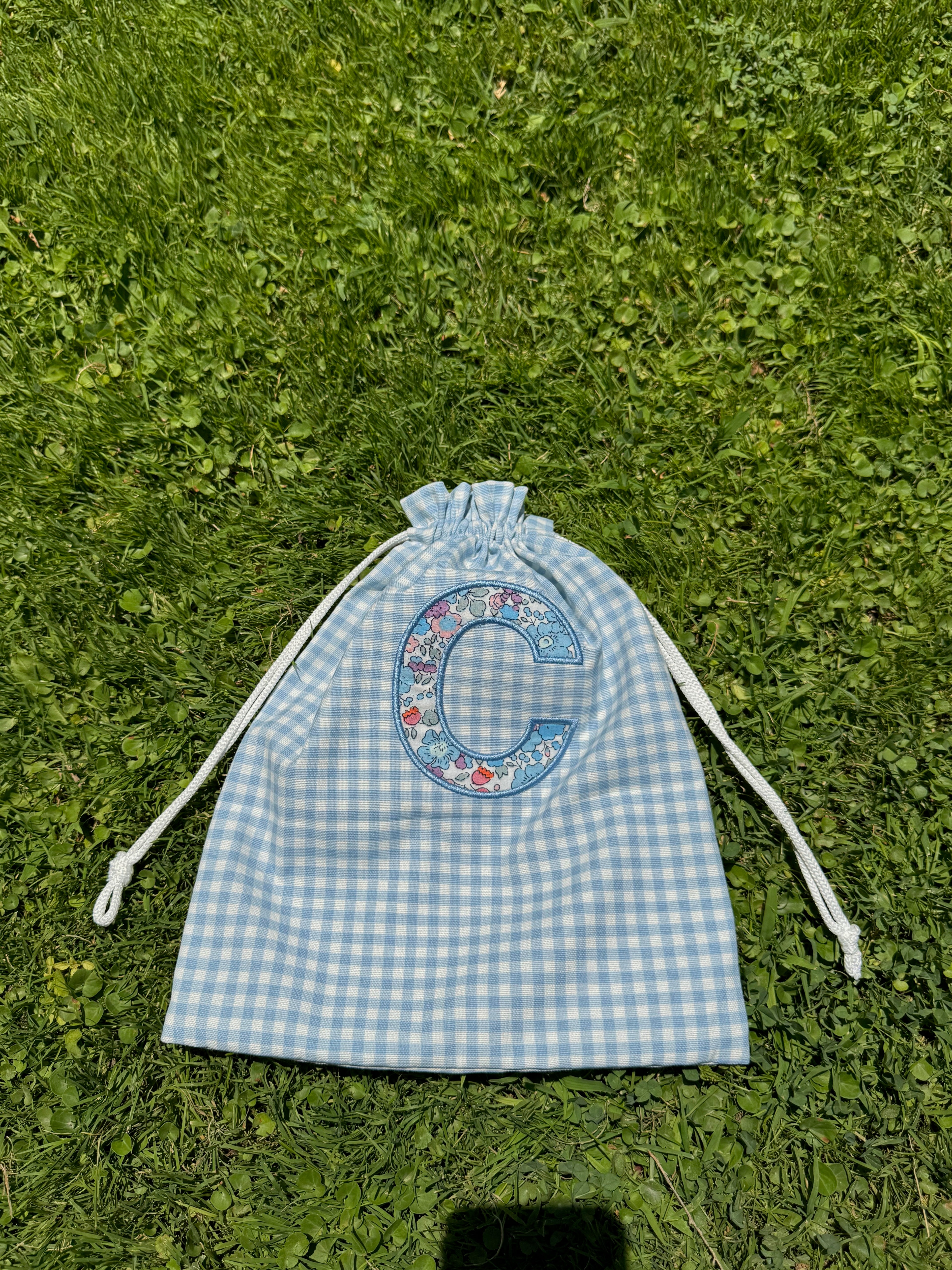 Vichy Celeste con flores