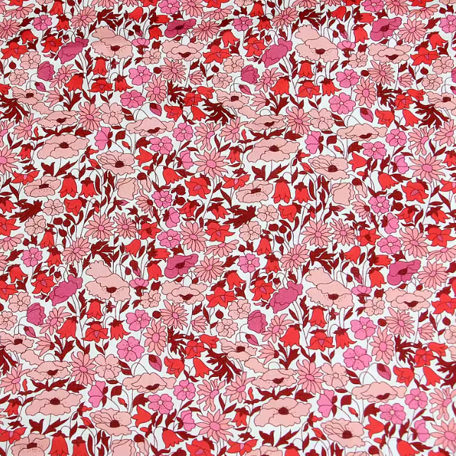 Vichy Rojo con flores