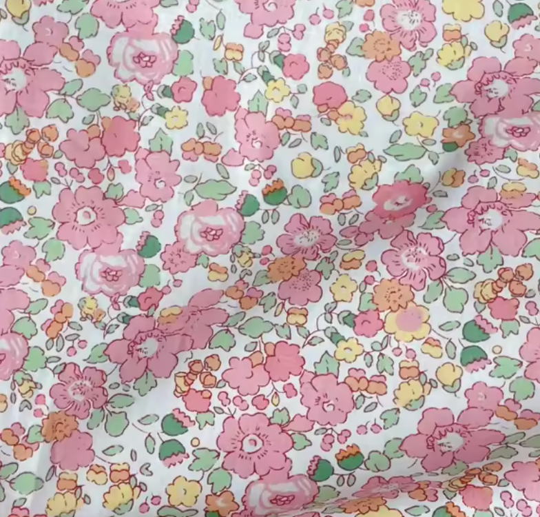 Vichy Palo Rosa con flores