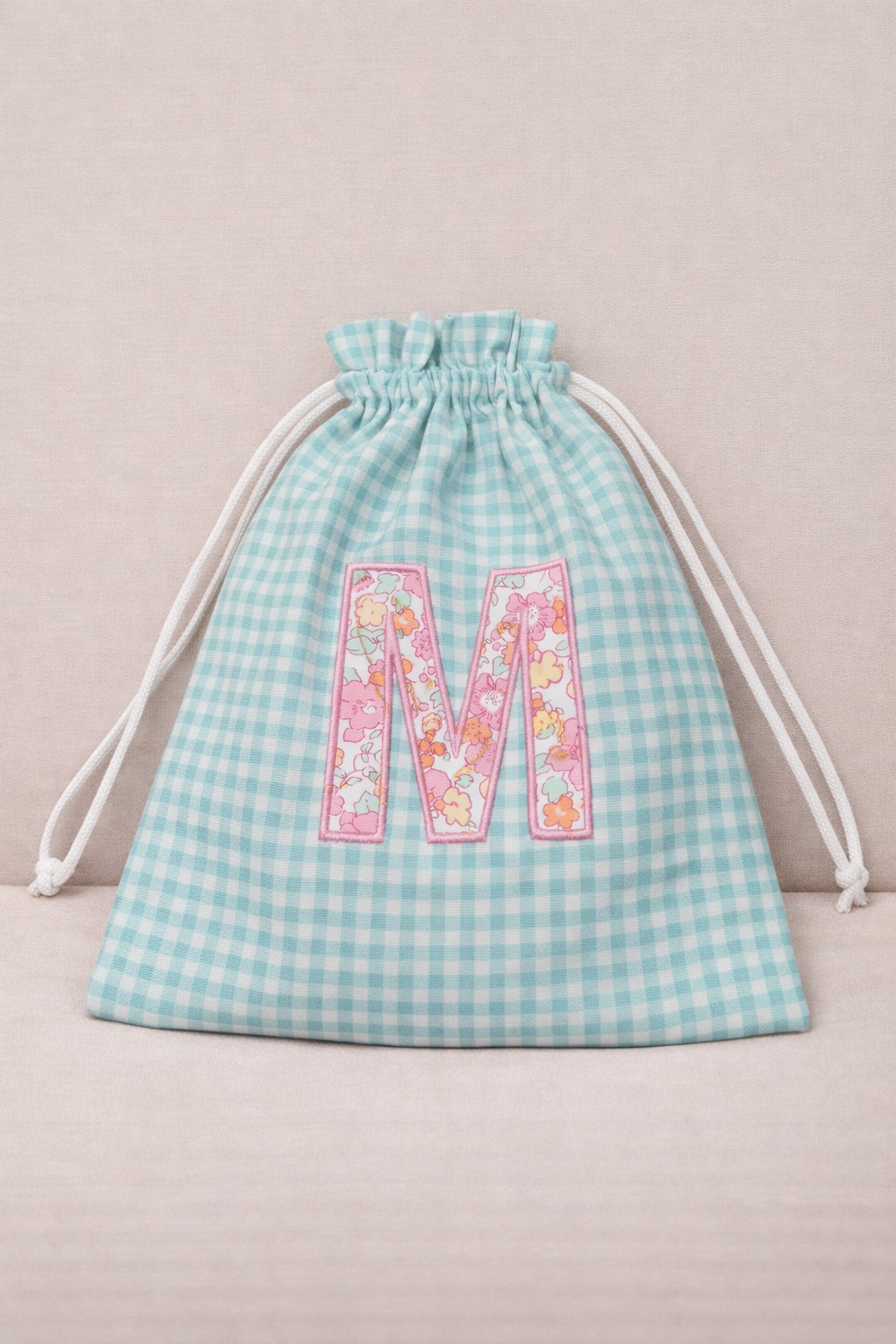 Vichy Aqua con flores